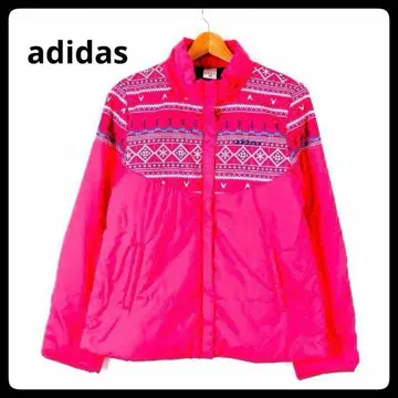 아디다스 네오 나일론 자켓 충전솜 블루종 페어아일 패턴