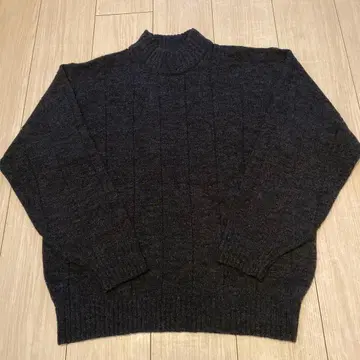 MIZUNO 미즈노 블레스서모 다크 그레이 리브 니트 스웨터