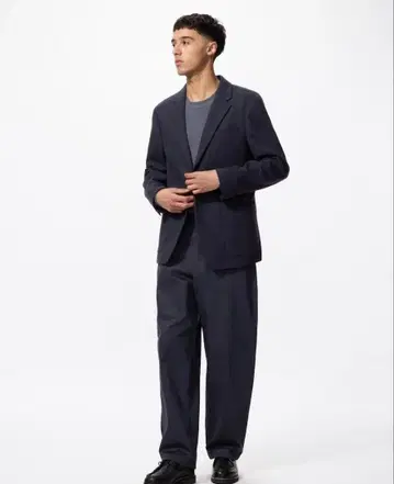 유니클로 브러쉬드 저지 자켓/네이비 L 사이즈