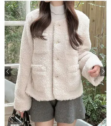 노카라 라메 보아 자켓 fo2084 GRL