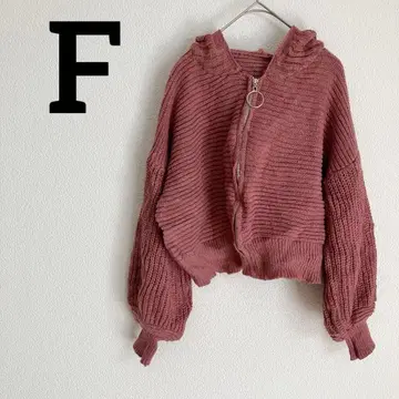 노브랜드 [ F ] 핑크 니트 가디건 지퍼 포함