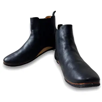 슈퍼 하카 M 사이드 고어 부츠 가죽 천연 가죽 첼시 부츠 블랙