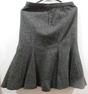 다크 그린 플레어 스커트 머메이드 스커트 가을 겨울용