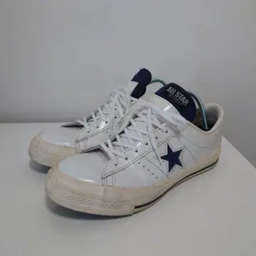 한정판 컨버스 스타 화이트/네이비 US8 26.5cm