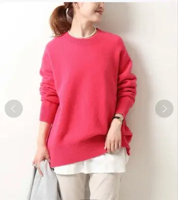 완판 컬러 SPICK&SPAN 새상품급 울 캐시미어 오버 실루엣 핑크