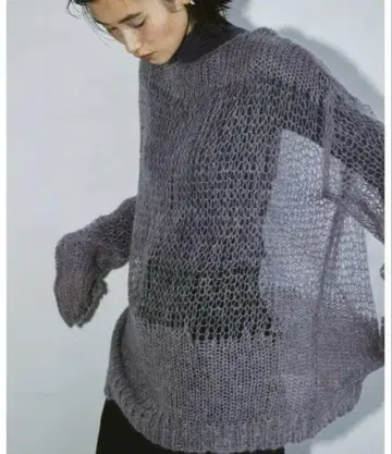 TODAYFUL 모헤어 로우게이지 니트 그레이