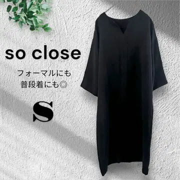 so close [S] 무지 원피스 블랙 포멀 체형 커버