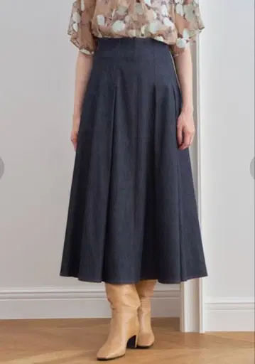 아나이 데님 라이크 턱 스커트