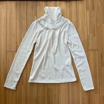 axes femme 아이보리 리브 터틀넥 니트