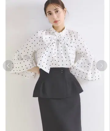 [ 새상품급 ] 셀포드 벨 슬리브 백리본 블라우스 3way 워셔블 M