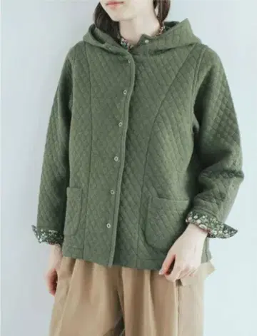 sosotto 소소토 코튼 퀼트 리버티 사용 후드 자켓