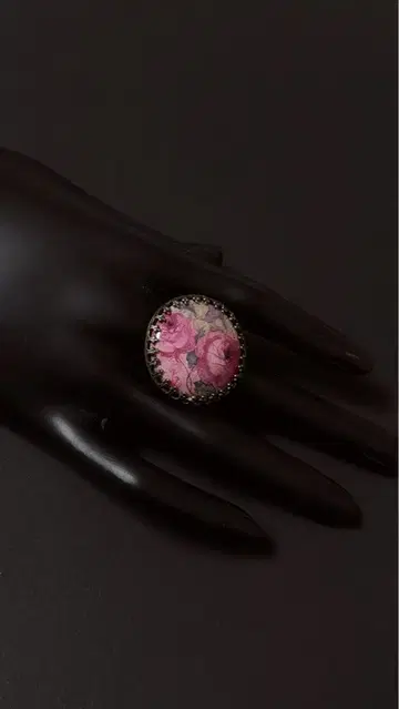 미하엘 네그린 핑크 장미 무늬 라운드형 반지