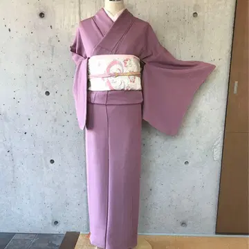 순수 실크 이로무지 이중 기모노 히토츠몬