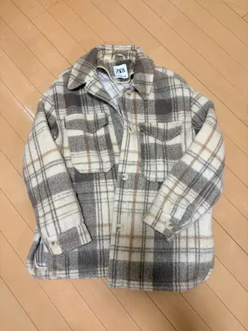 ZARA 플란넬 체크 오버 사이즈 코트 자켓