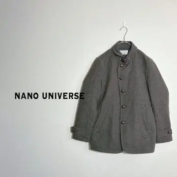 나노 유니버스 멜톤 마린 코트 숏 카라 벨트 싸개 단추 울 혼방