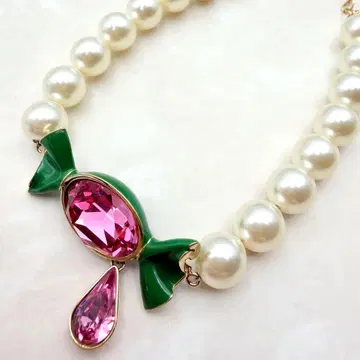 거의 미사용 SWAROVSKI 팔찌 펄 크리스탈 캔디