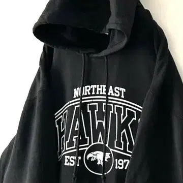 MV 스포츠 HAWKS 노스이스트 후드티 L 블랙 구제 의류