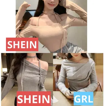 [미사용 새상품] 타이트 상의 3점 SHEIN, GRL