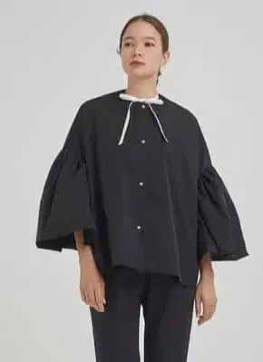 요리 벌룬 슬리브 타프타 자켓