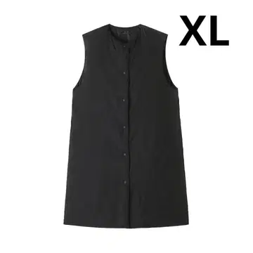 무인양품 경량 다운 포켓터블 노카라 롱 베스트