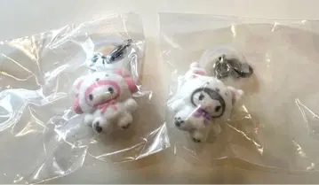푹신푹신 스노우 산리오 메지루시 액세서리 마이멜로디 쿠로미 2개 세트