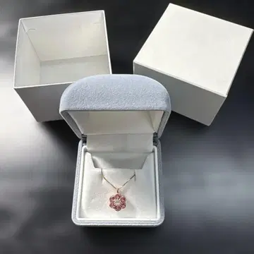 K10 꽃 모양 핑크 펜던트 목걸이