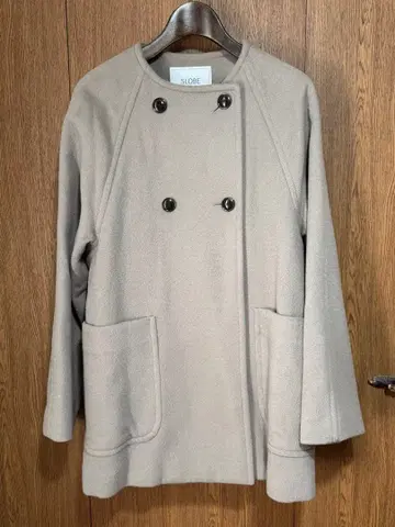 SLOBE 노카라 더블 버튼 자켓 베이지 새상품급