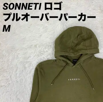 풀오버 후드티 후드 SONNETI 로고 카키 M 사이즈