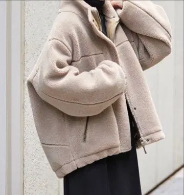 FRAMeWORK 울 혼방 보아 스탠드 블루종 36 베이지