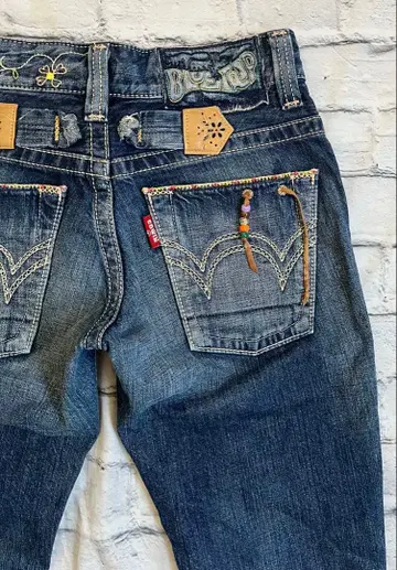 여성용 EDWIN 블루트립 보이프렌드 청바지 XS 사이즈 중고