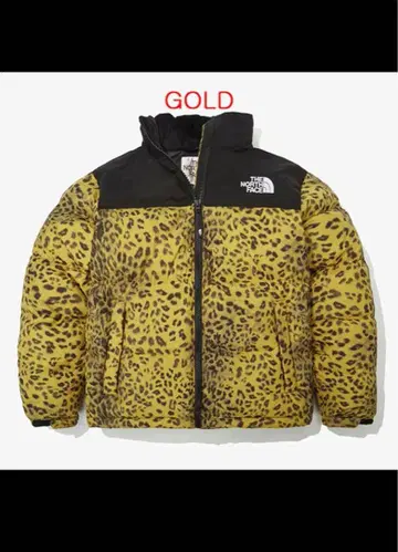 THE NORTH FACE 골드 레오파드 무늬 다운 자켓