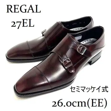 새상품 리갈 27EL 더블 몽크 쿨맥스 가죽 와인 26cm