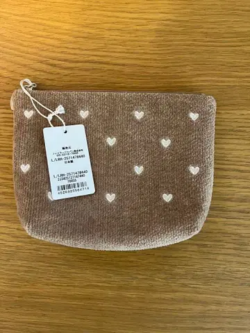 하트 무늬 파우치 베이지 FREE