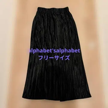 alphabet salphabet 플리츠 스커트 블랙