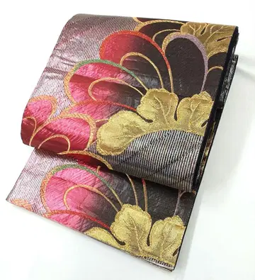 FN12057c 기모노 후리소데 순수 실크 후쿠로 오비 육통 무늬