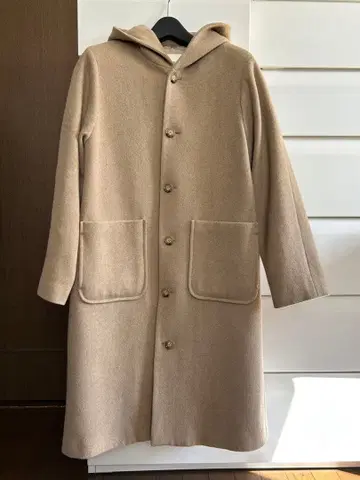 BEAMS BOY 베이지 후드 코트