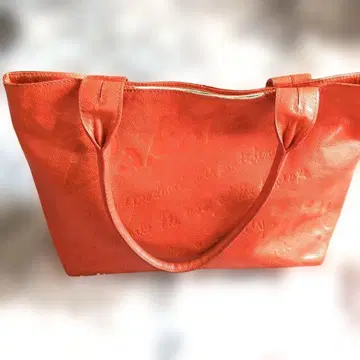 Dakota 오렌지 컬러 토트백 엠보싱 가공