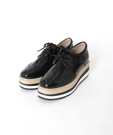 Three Four Time 옥스퍼드 통굽 레이스업 슈즈