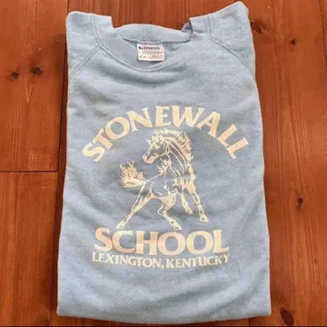 데드 새상품급 80s USA 헤인즈 칼리지 맨투맨 라이트 블루 L