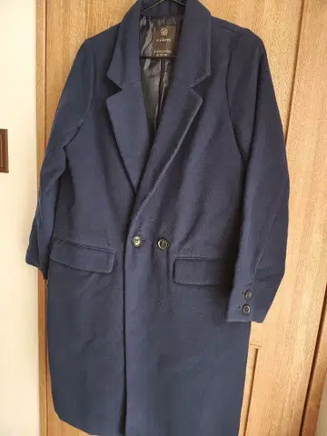 w closet 네이비 더블 브레스트 코트