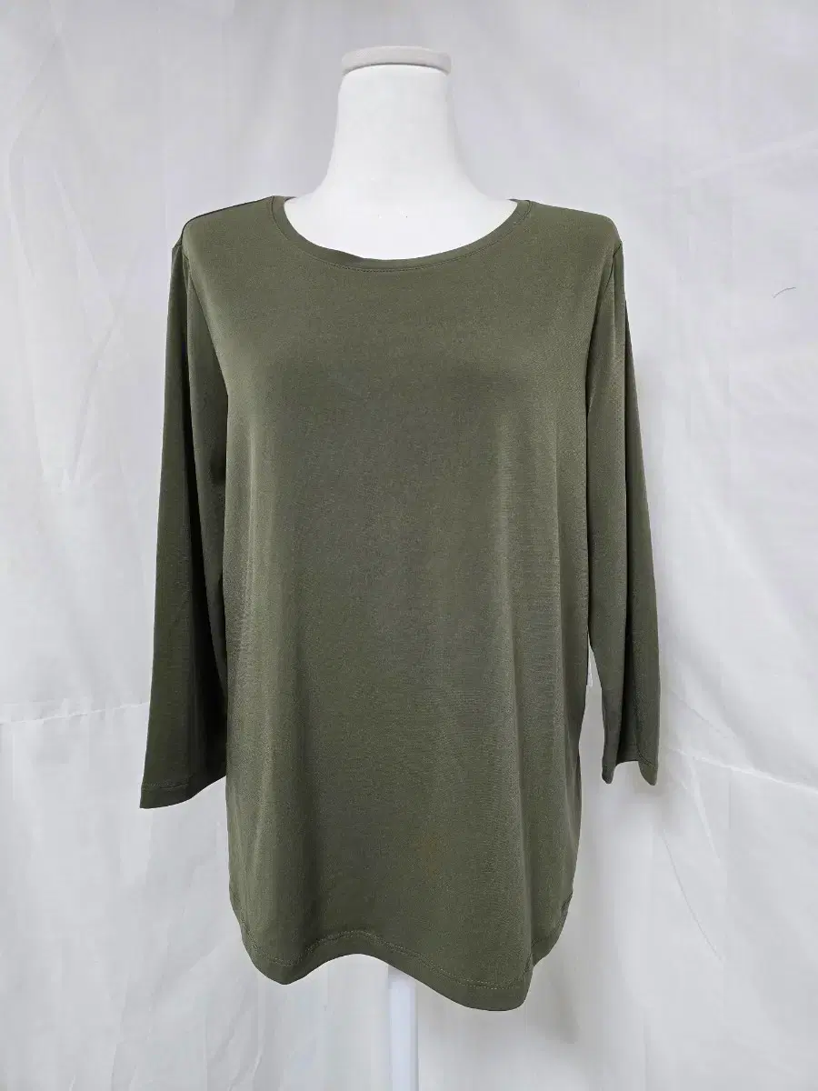 New) Chicos Stretch 9-part Long Sleeve T-shirt Khaki Women&#x27;s 95. 1120