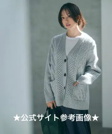 23구 울 캐시미어 아란 패턴 가디건 인기 완판 그레이 38