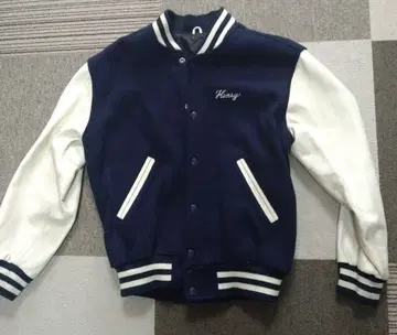 바시티 자켓 소매 가죽 M 사이즈