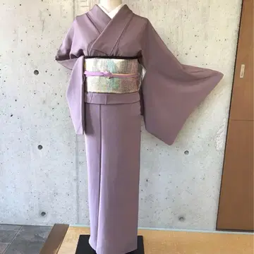 순수 실크 이로무지 이중 기모노 하나몬