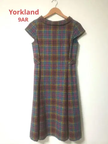 요크랜드 앤더슨 패턴 울 원피스 무릎 아래 기장 9AR 컨디션 최상