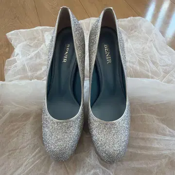 BENIR 실버 글리터 웨딩 신발 하이힐