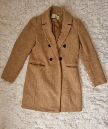 STRADIVARIUS 베이지 더블 브레스트 체스터 코트