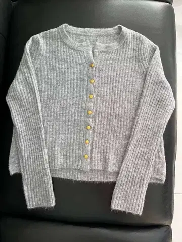 그레이 리브 가디건 긴팔