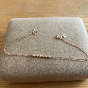 핑크 골드 2연 팔찌 다이아 6알 k10