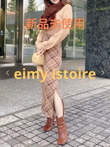 [ 가격 인하 가능 ] eimy istoire 판세 체크 니트 스커트